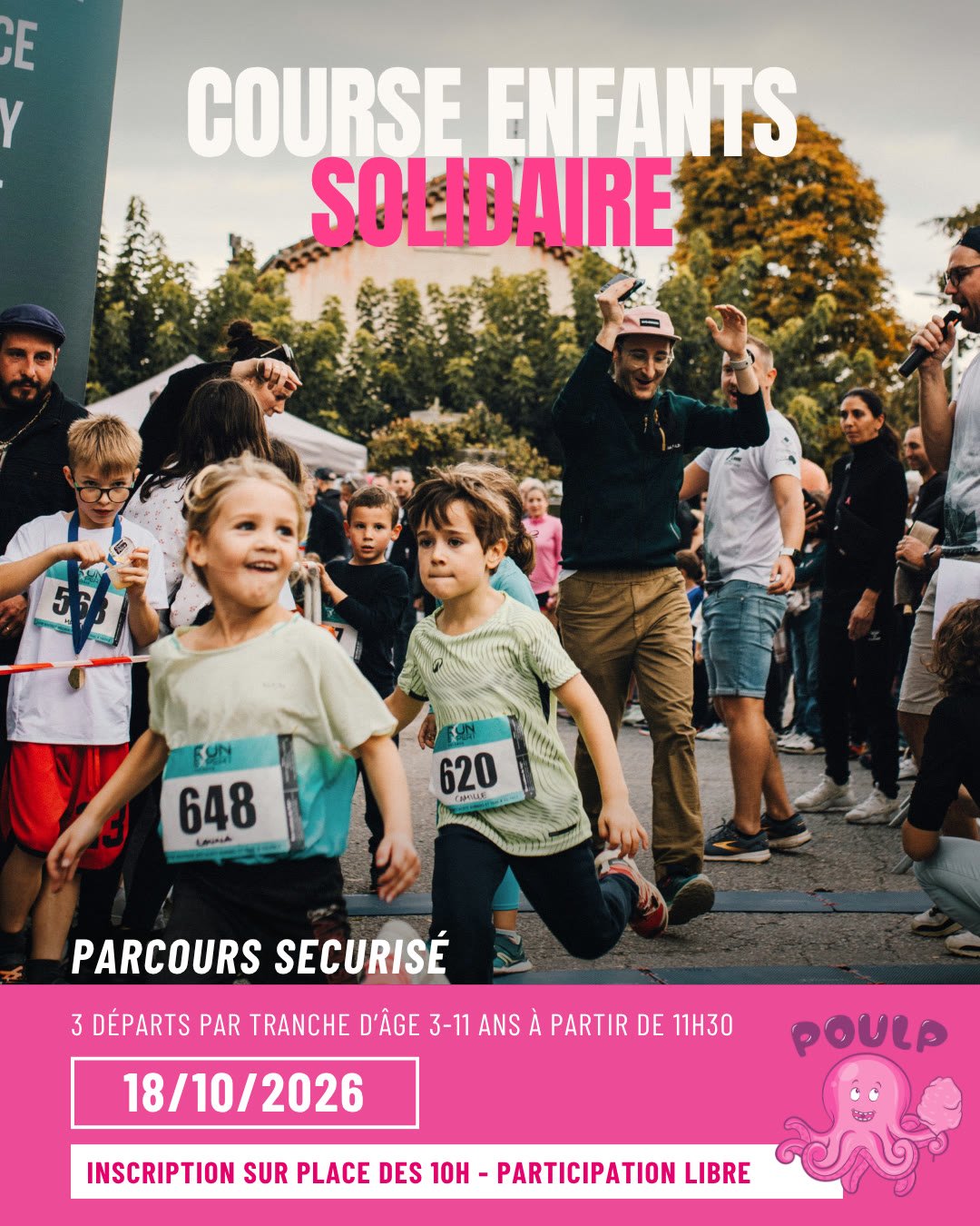 Affiche de la course enfants Octobre Rose Montmeyran 2026